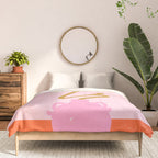 Modern abstract flower and vase. Be kind to yourself quote Comforter Gallery Image 3