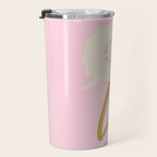 Modern abstract flower and vase. Be kind to yourself quote Travel Mug Gallery Image 3