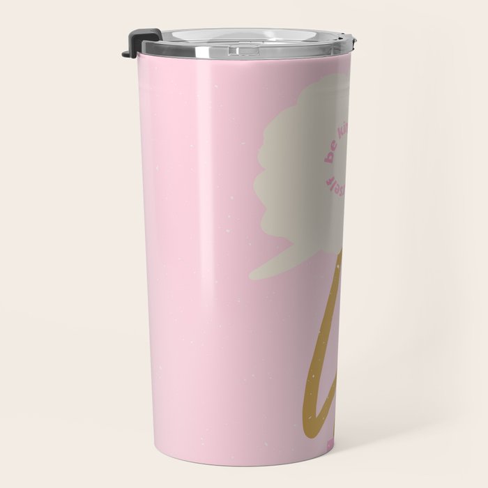 Modern abstract flower and vase. Be kind to yourself quote Travel Mug Gallery Image 3