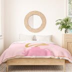 Modern abstract flower and vase. Be kind to yourself quote Duvet Cover Gallery Image 3