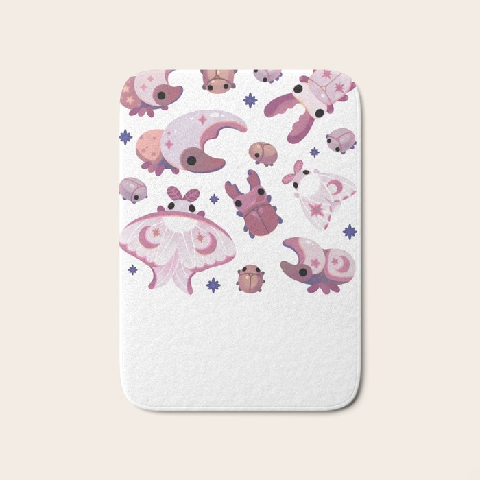 Twinkle twinkle little bugs - dark Bath Mat Gallery Image 1