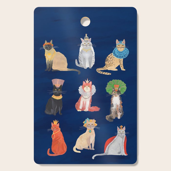 Cat Queens (Blue) Cutting Board Gallery Image 1