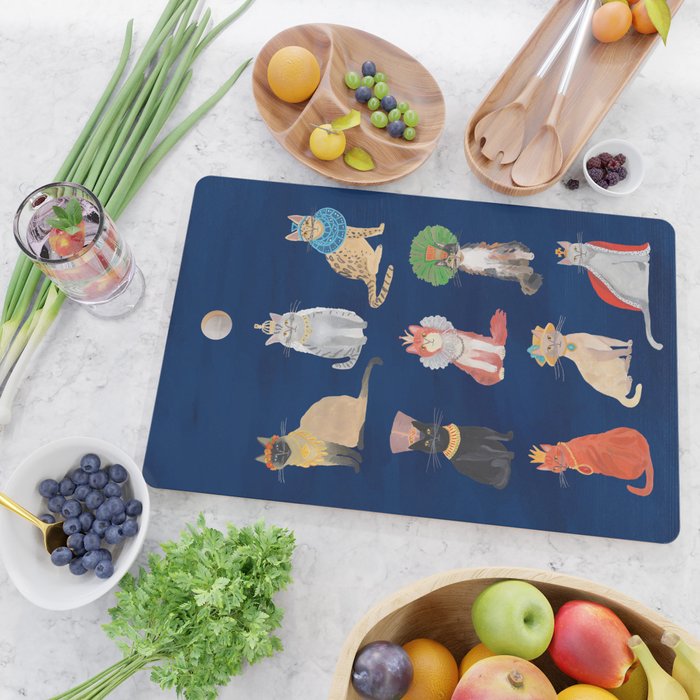 Cat Queens (Blue) Cutting Board Gallery Image 2