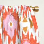 Orange Boho Ikat Pattern Window Curtain Gallery Image 2