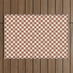 Smiley Face & Checkerboard (Milk Chocolate Colors) Outdoor Rug Gallery Image 1
