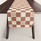 Smiley Face & Checkerboard (Milk Chocolate Colors) Table Runner Gallery Image 1