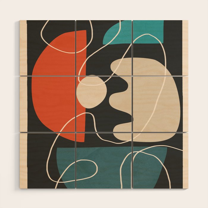 Minimal Colorful Abstract Shapes 8 Wood Wall Art Gallery Image 1