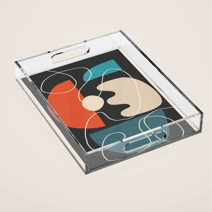 Minimal Colorful Abstract Shapes 8 Acrylic Tray Gallery Image 1
