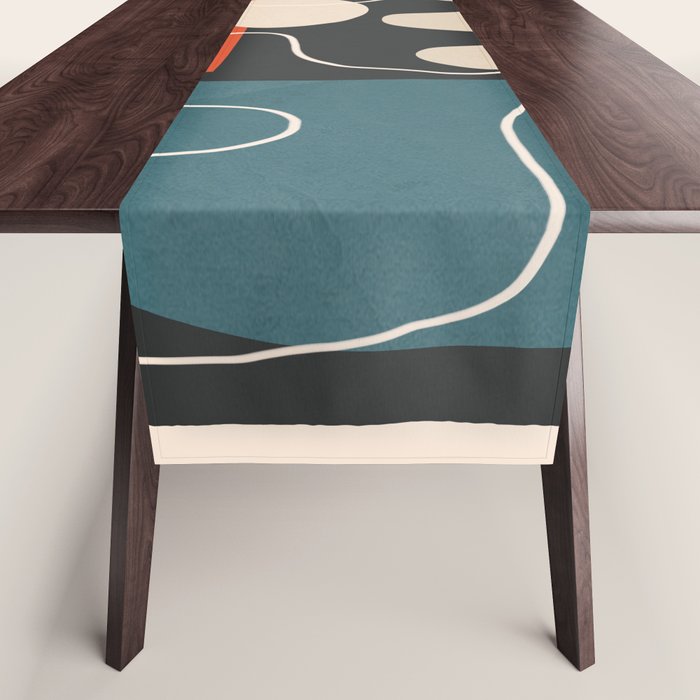 Minimal Colorful Abstract Shapes 8 Table Runner Gallery Image 1
