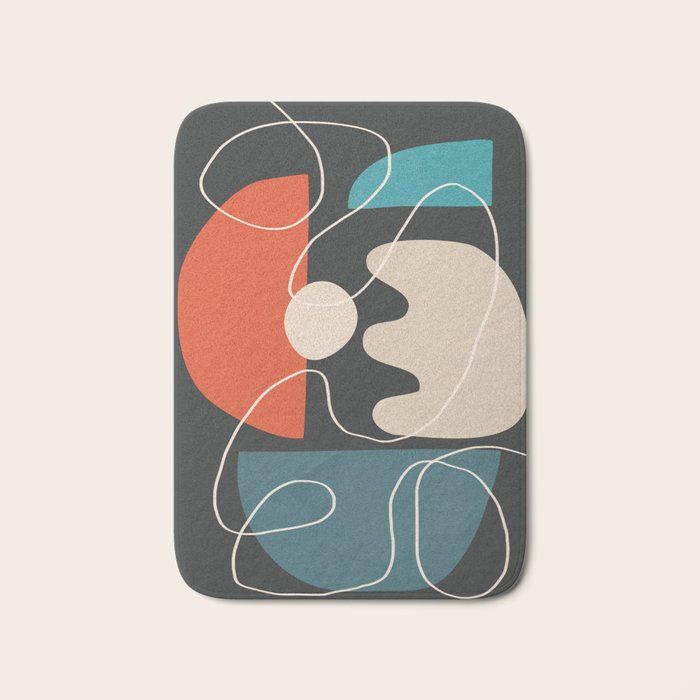 Minimal Colorful Abstract Shapes 8 Bath Mat Gallery Image 1