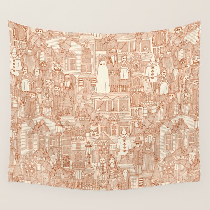 vintage halloween rust ivory Wall Tapestry Gallery Image 4