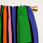 Colorful Retro Geometric Mod Portes Pattern Orange Pink Green Blue Window Curtain Gallery Image 2
