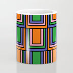 Colorful Retro Geometric Mod Portes Pattern Orange Pink Green Blue Coffee Mug Gallery Image 4