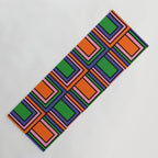 Colorful Retro Geometric Mod Portes Pattern Orange Pink Green Blue Yoga Mat Gallery Image 1