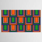 Colorful Retro Geometric Mod Portes Pattern Orange Pink Green Blue Tablecloth Gallery Image 2