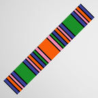Colorful Retro Geometric Mod Portes Pattern Orange Pink Green Blue Table Runner Gallery Image 3