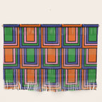 Colorful Retro Geometric Mod Portes Pattern Orange Pink Green Blue Wall Hanging Gallery Image 1