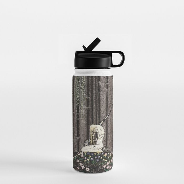 kay nielsen And then she lay on a little green patch in the midst of the gloomy thick wood Water Bottle Gallery Image 1