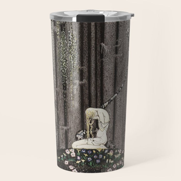 kay nielsen And then she lay on a little green patch in the midst of the gloomy thick wood Travel Mug Gallery Image 1