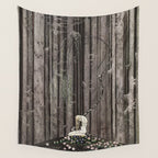 kay nielsen And then she lay on a little green patch in the midst of the gloomy thick wood Wall Tapestry Gallery Image 4
