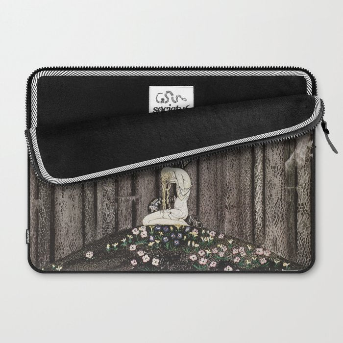 kay nielsen And then she lay on a little green patch in the midst of the gloomy thick wood Laptop Sleeve Gallery Image 2