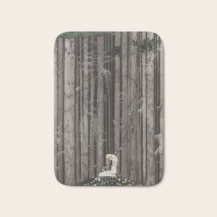 kay nielsen And then she lay on a little green patch in the midst of the gloomy thick wood Bath Mat Gallery Image 1