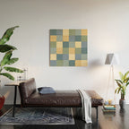Bold Natural Checks Pattern - Large VIII Wood Wall Art Gallery Image 2