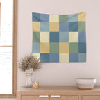 Bold Natural Checks Pattern - Large VIII Wall Tapestry Gallery Image 2