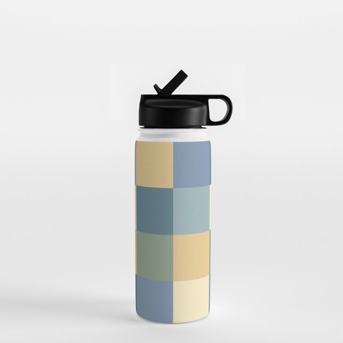 Bold Natural Checks Pattern - Large VIII Water Bottle Gallery Image 1