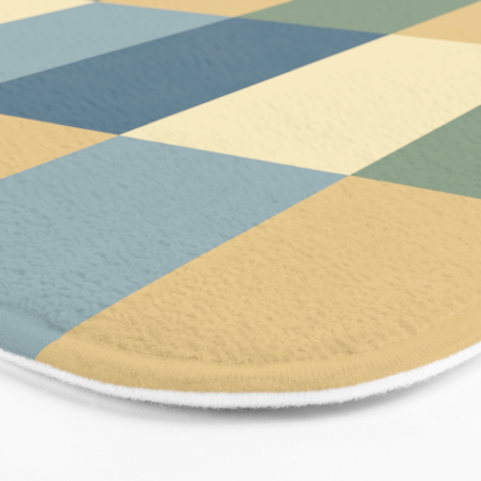 Bold Natural Checks Pattern - Large VIII Bath Mat Gallery Image 3