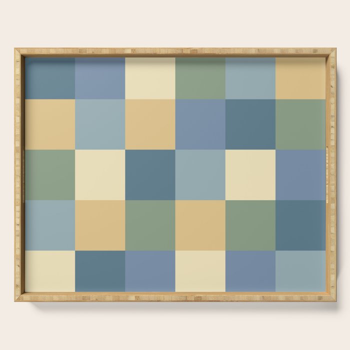 Bold Natural Checks Pattern - Large VIII Serving Tray Gallery Image 1