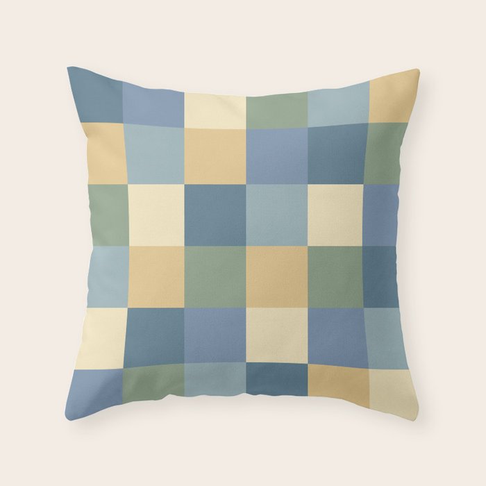 Bold Natural Checks Pattern - Large VIII Throw Pillow Gallery Image 6