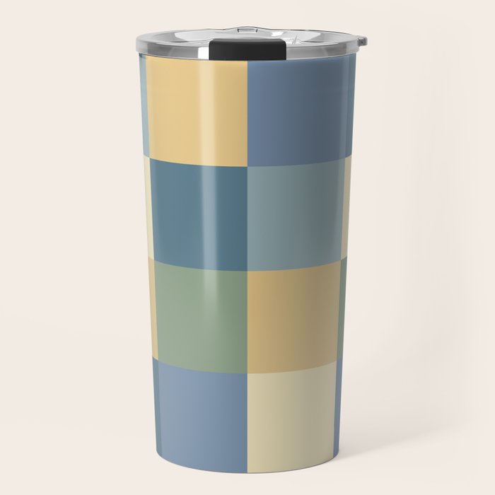 Bold Natural Checks Pattern - Large VIII Travel Mug Gallery Image 1