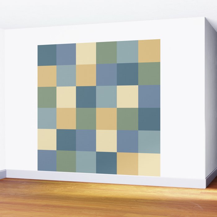 Bold Natural Checks Pattern - Large VIII Wall Mural Gallery Image 2