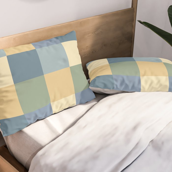 Bold Natural Checks Pattern - Large VIII Pillow Sham Gallery Image 2