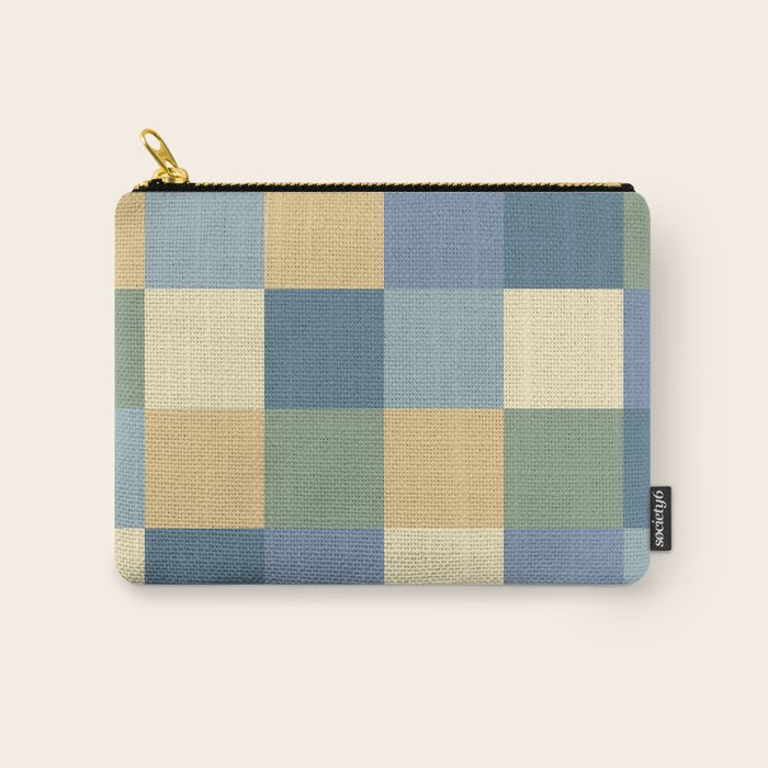 Bold Natural Checks Pattern - Large VIII Carry All Pouch Gallery Image 1
