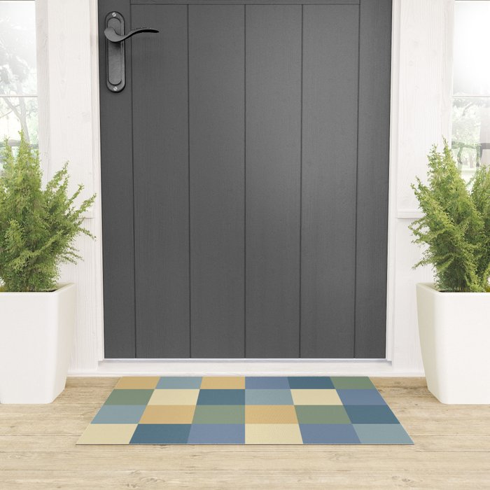 Bold Natural Checks Pattern - Large VIII Welcome Mat Gallery Image 3