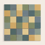 Bold Natural Checks Pattern - Large VIII Wood Wall Art Gallery Image 1