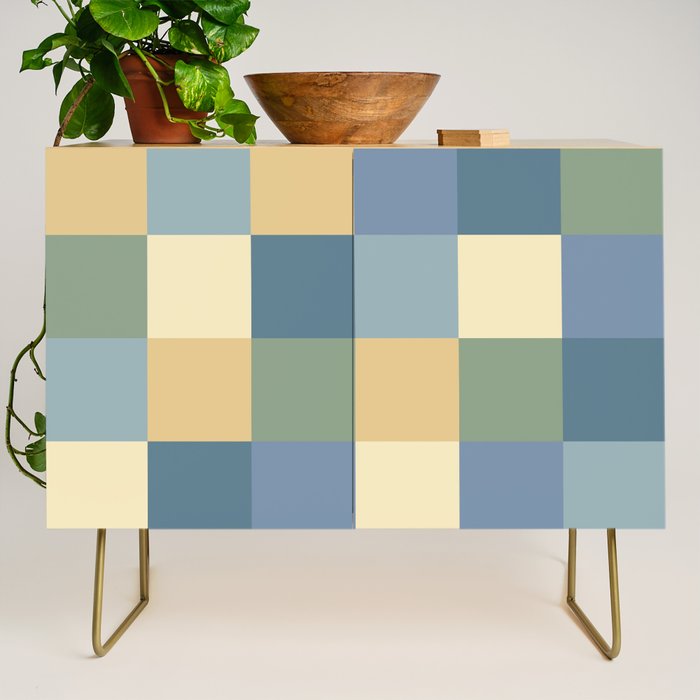 Bold Natural Checks Pattern - Large VIII Credenza Gallery Image 1