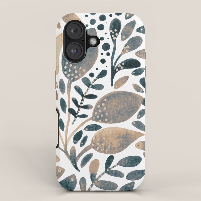 Watercolor branches and leaves - neutral iPhone Case Gallery Image 1