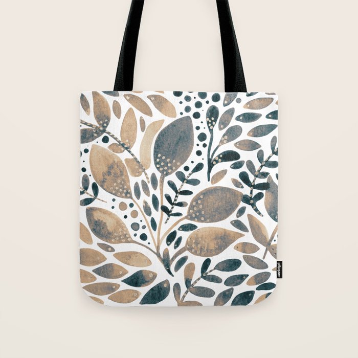 Watercolor branches and leaves - neutral Tote Bag Gallery Image 1
