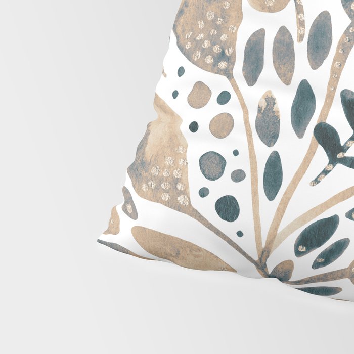 Watercolor branches and leaves - neutral Pillow Sham Gallery Image 4