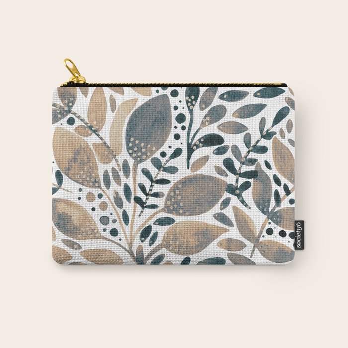 Watercolor branches and leaves - neutral Carry All Pouch Gallery Image 1