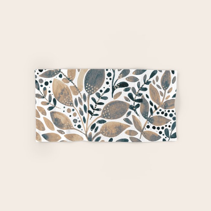Watercolor branches and leaves - neutral Bath Towel Gallery Image 1