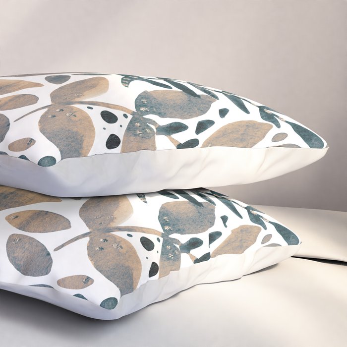 Watercolor branches and leaves - neutral Pillow Sham Gallery Image 3
