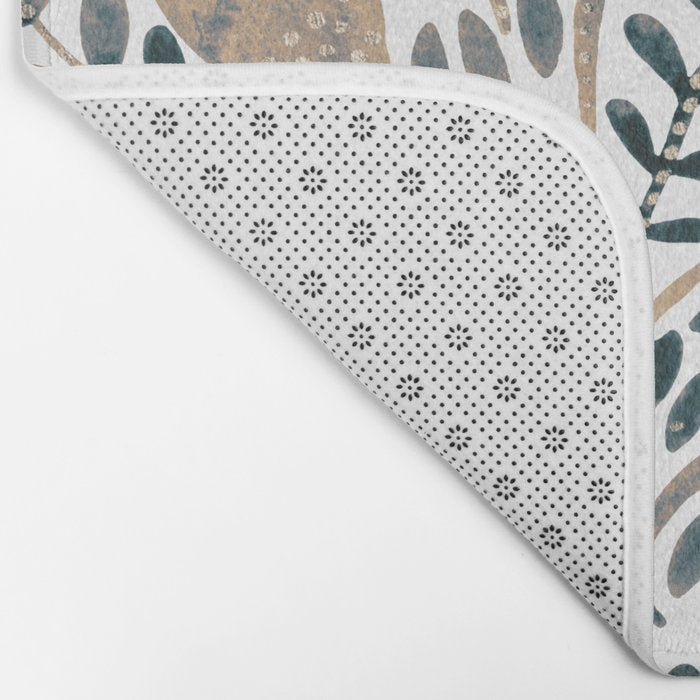 Watercolor branches and leaves - neutral Bath Mat Gallery Image 2