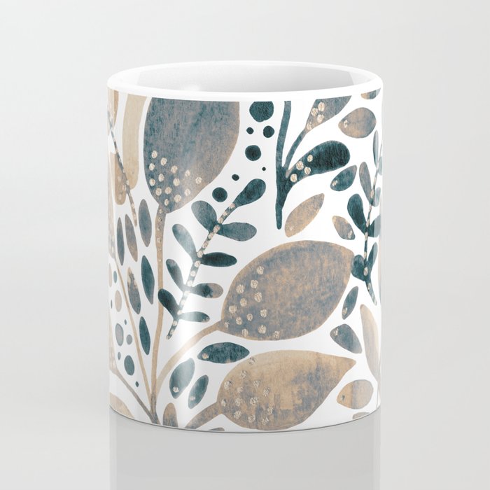 Watercolor branches and leaves - neutral Coffee Mug Gallery Image 4