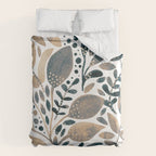 Watercolor branches and leaves - neutral Duvet Cover Gallery Image 6