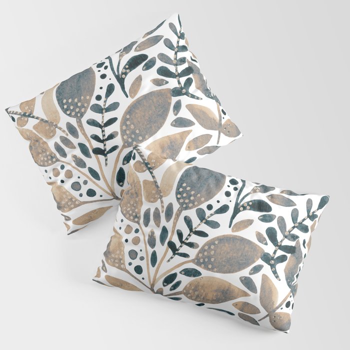 Watercolor branches and leaves - neutral Pillow Sham Gallery Image 3