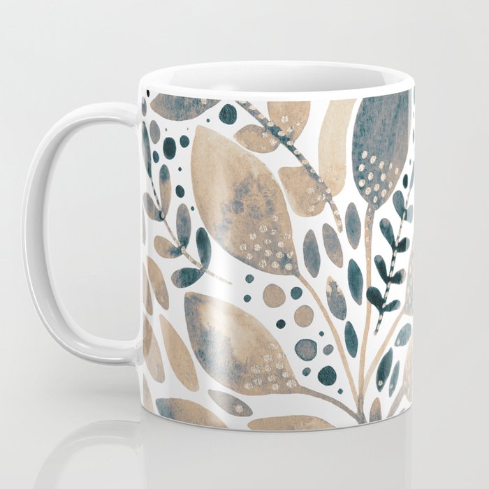 Watercolor branches and leaves - neutral Coffee Mug Gallery Image 3